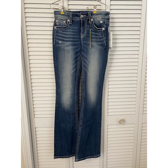 Miss Me Jeans Womens 28 X 34 Medium CHLOE Boot Cut Mid Rise Slim Fit Western - Picture 1 of 8